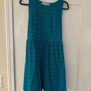 LOFT Teal Eyelet Dress